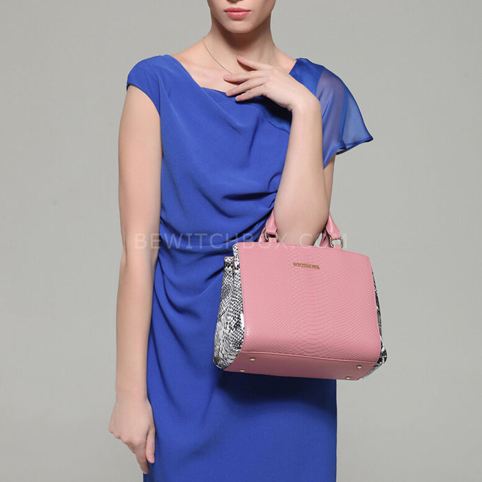 Contrast Serpentine Handbag