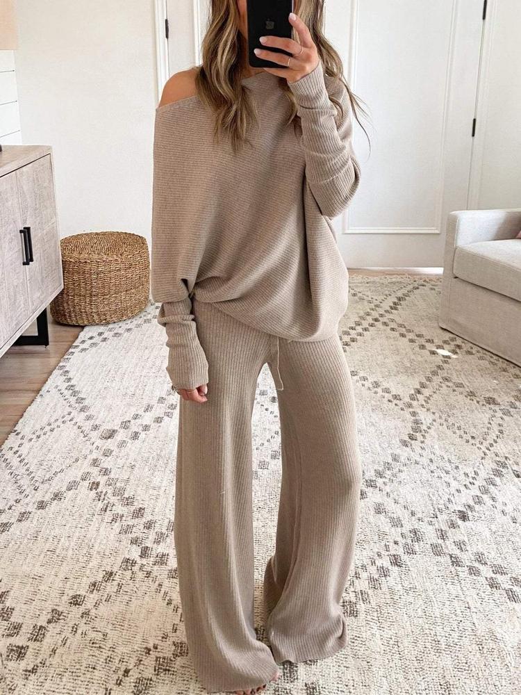 Feel It In The Air Tan Lounge Set