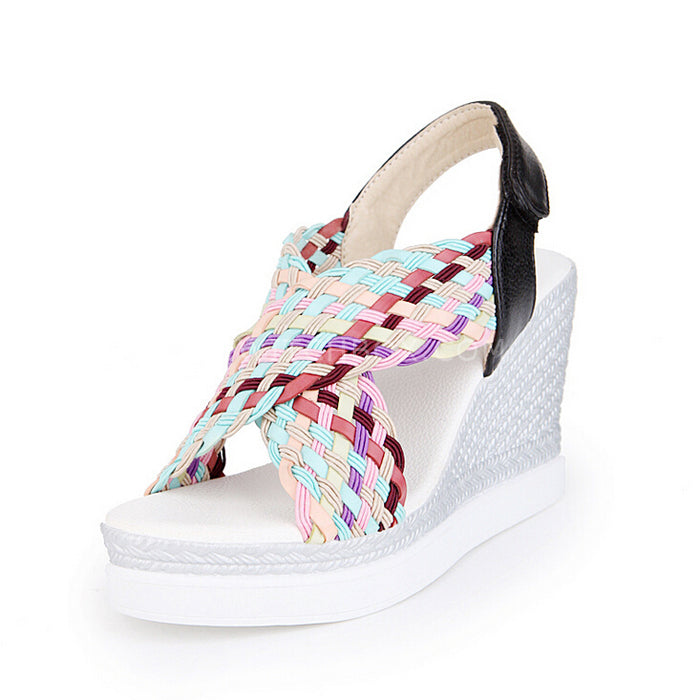 Fish mouth wedge sandals