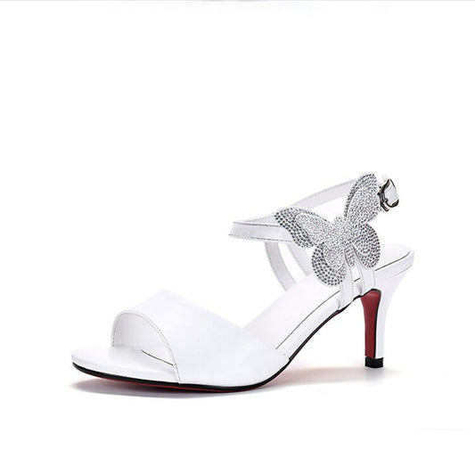 Bowknot Side Buckle Strap Heels Sandals