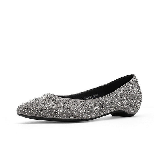 Rhinestone Detail Round Toe Pumps Shoes