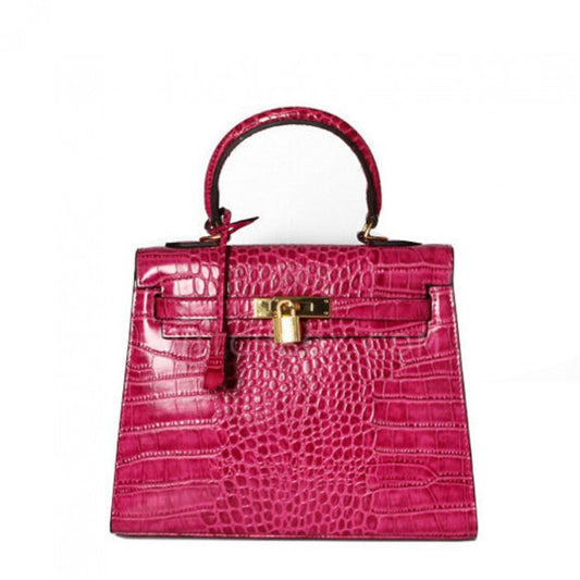 Trapezoid Leather Satchel