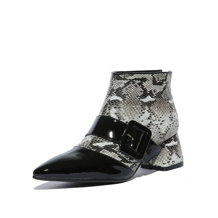 Serpentine color belt buckle Chelsea boots