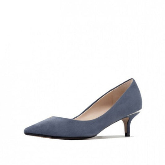 Pure color midi high-heeled shoes