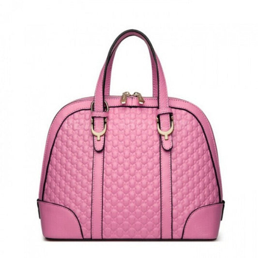 Shell grain leather handbag