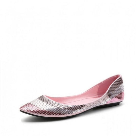 Pointed Toe Glitter Ballet Flats