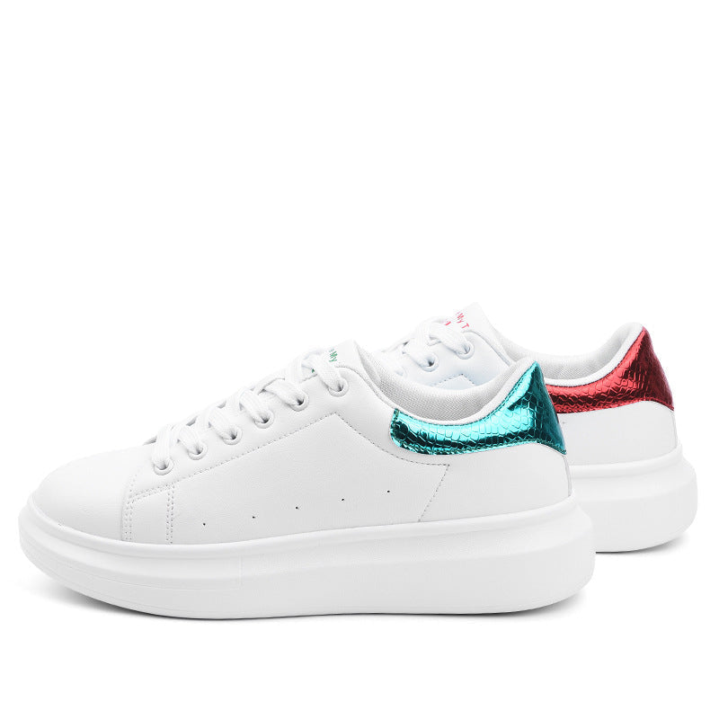 Women's White Platform Leather Shoes