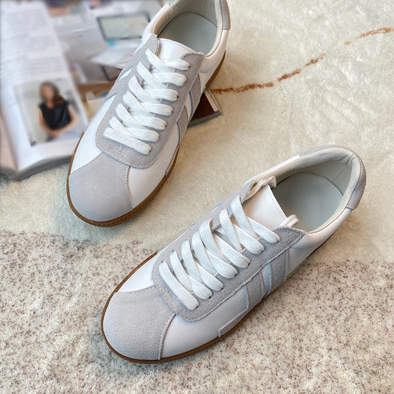 Women's Grey & White Nubuck Casual Sneakers