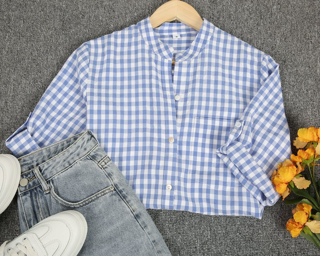 Preppy Plaid Print Short Sleeve Shirt