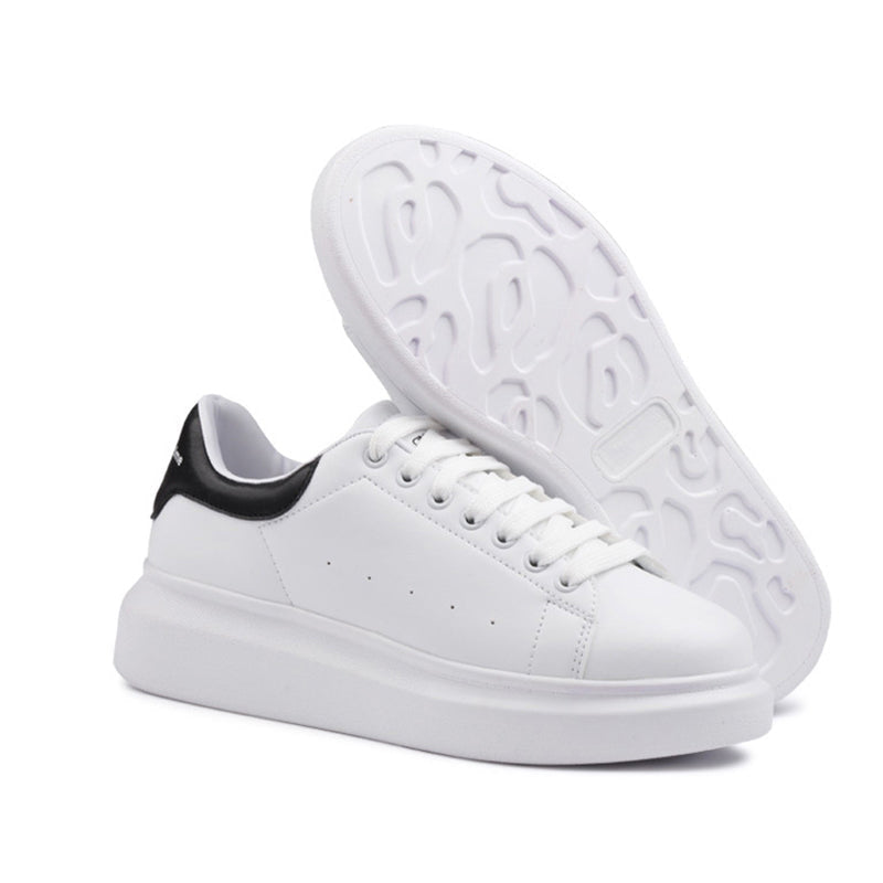 Women's White Platform Leather Shoes