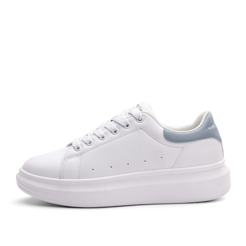 Women's White Platform Leather Shoes