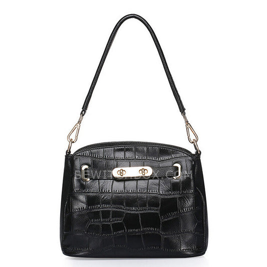 Crocodile Embossed Shoulder Bag