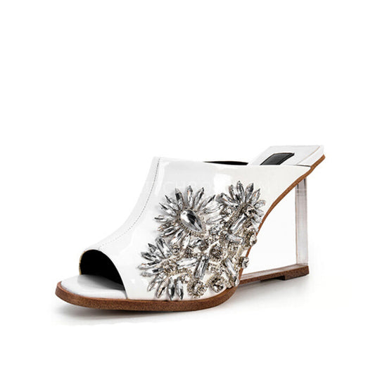 Diamond flower type wedge a word cool slippers