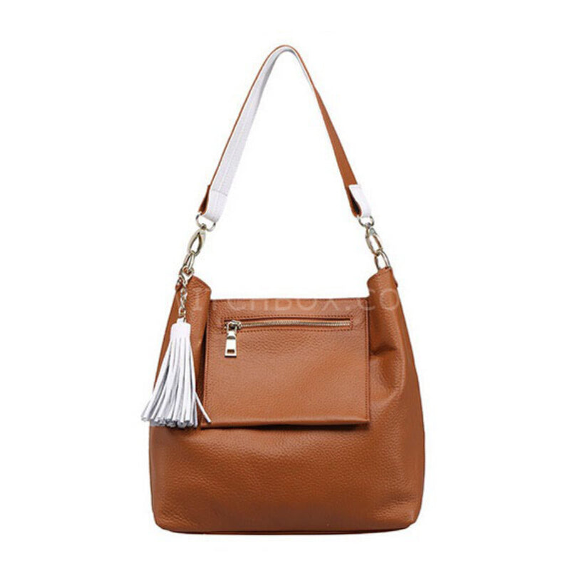 White Tassel Pendant Shoulder Bag