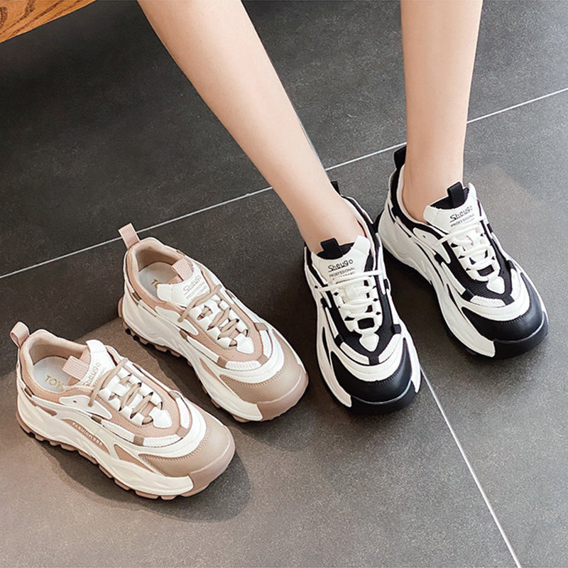 Women's Color Block Platform Casual Sneakers