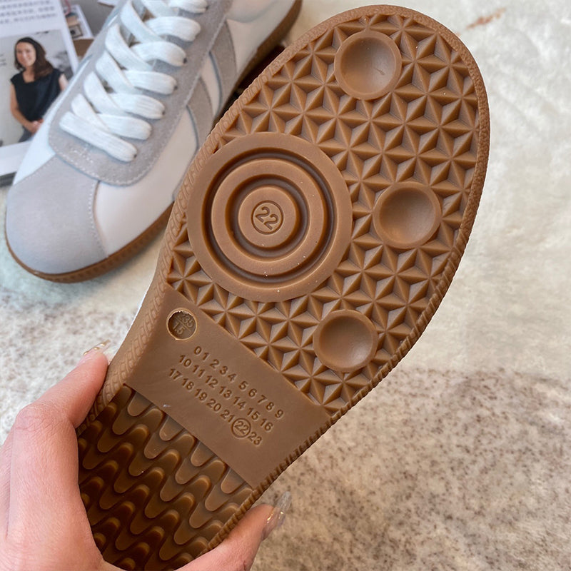 Women's Grey & White Nubuck Casual Sneakers