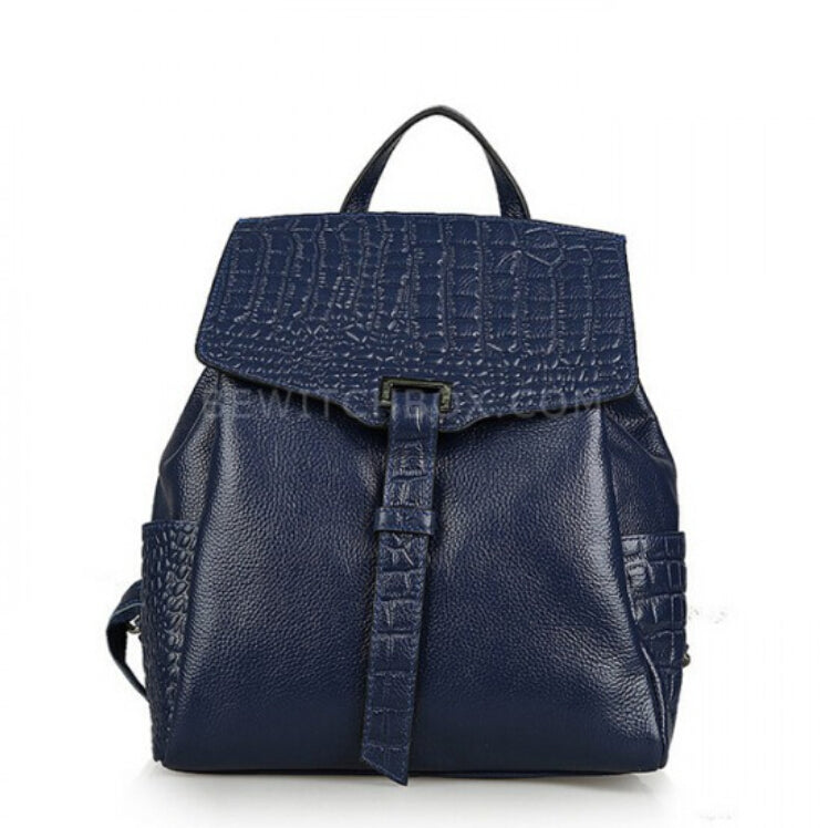 Snakeskin Faux Leather Backpack