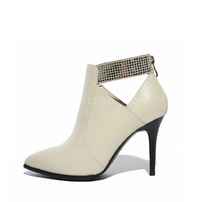 Pointed hollow out high with Martin boots
