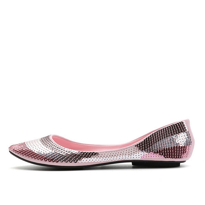 Pointed Toe Glitter Ballet Flats