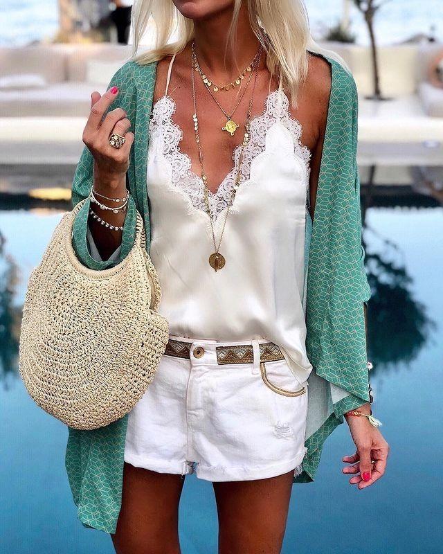 Sexy All-Match White Lace Cami