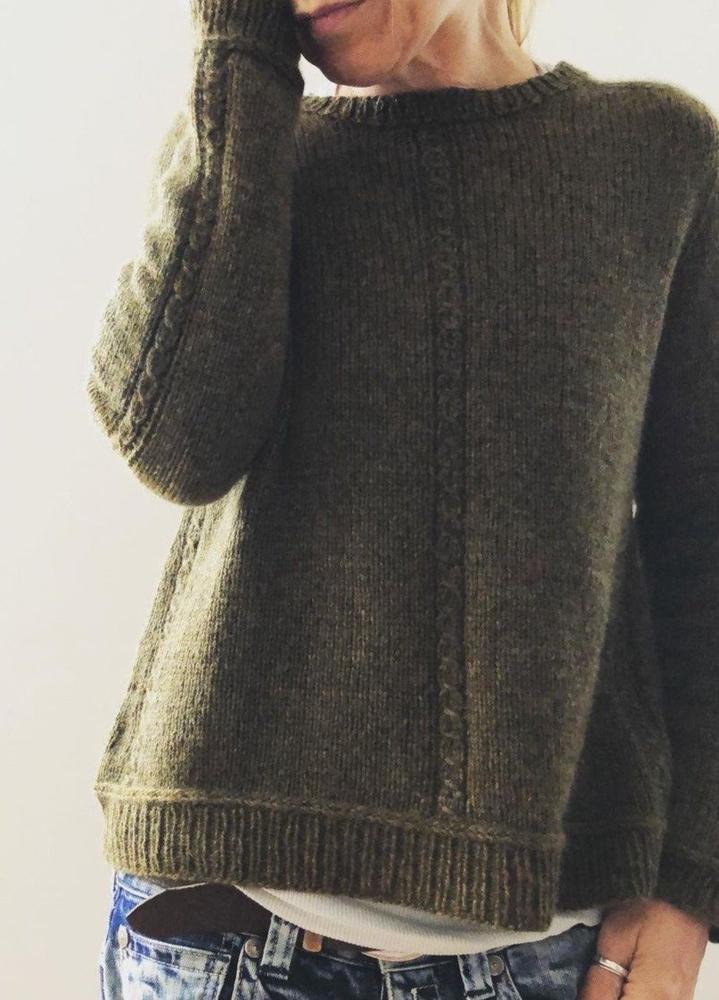 Simple Scoop Neck Long Sleeve Sweater