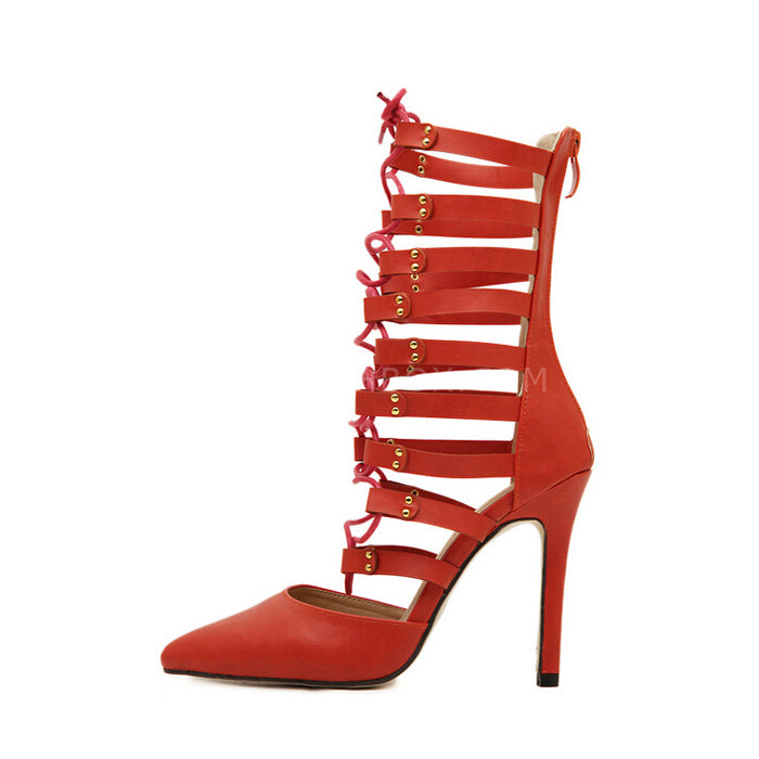 Hollow cross belt High heeled shoes