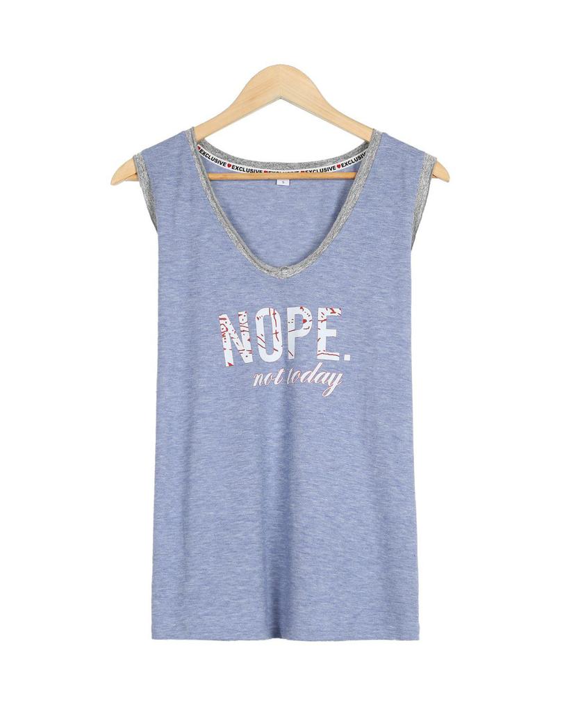 Comfy V-Neck Print Sleeveless Top