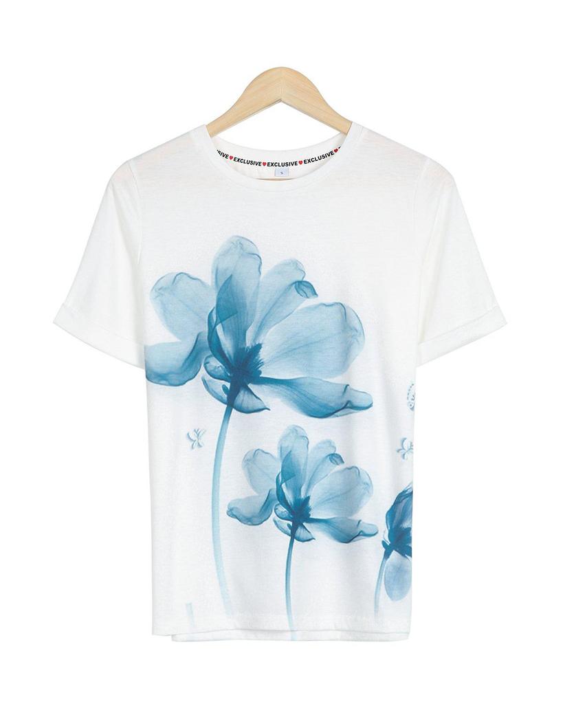Elegant Print Short Sleeve Top
