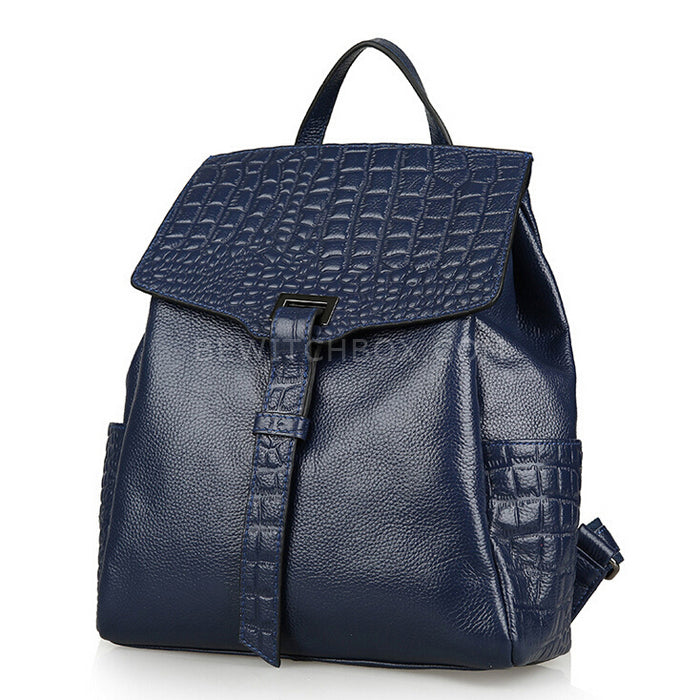 Snakeskin Faux Leather Backpack