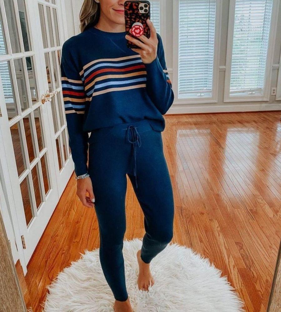 Comfy Long Sleeve Print Lounge Set