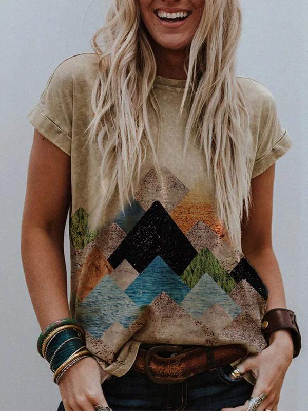 At The Peak Geo Print T-Shirt