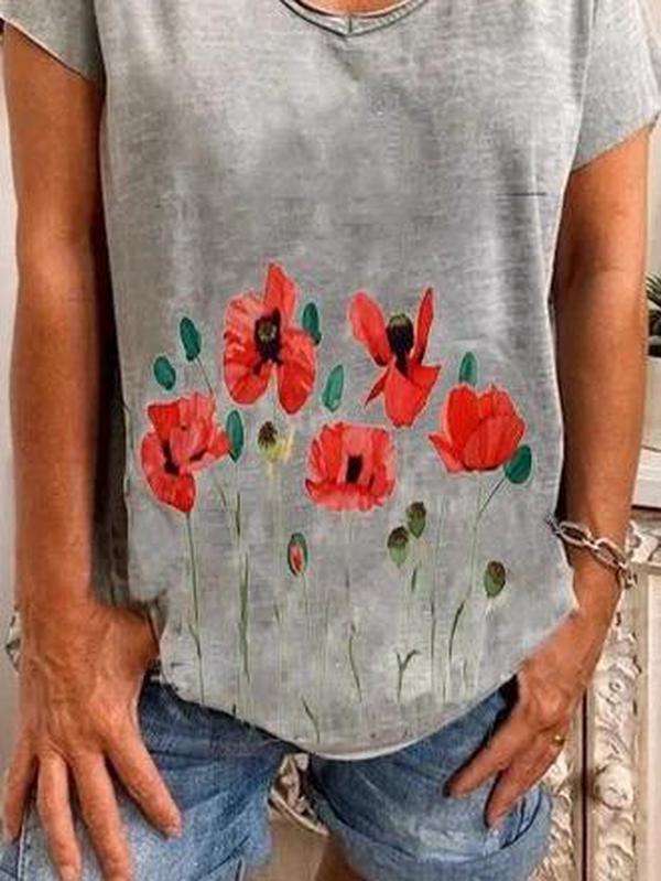 Attractive Print Short Sleeve Top