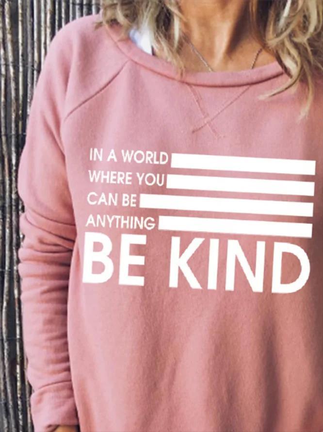 Sweet Pink Crew Neck Long Sleeve Sweatshirt