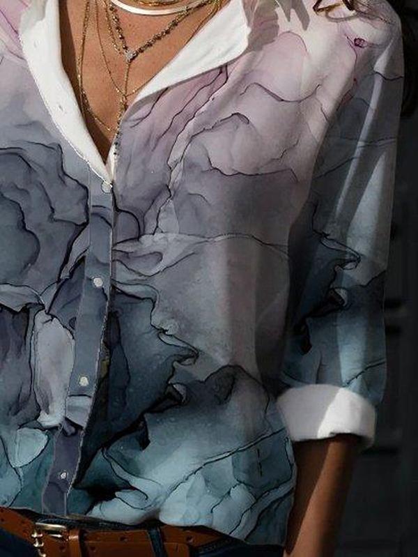Modern Print 3/4 Sleeve Shirt