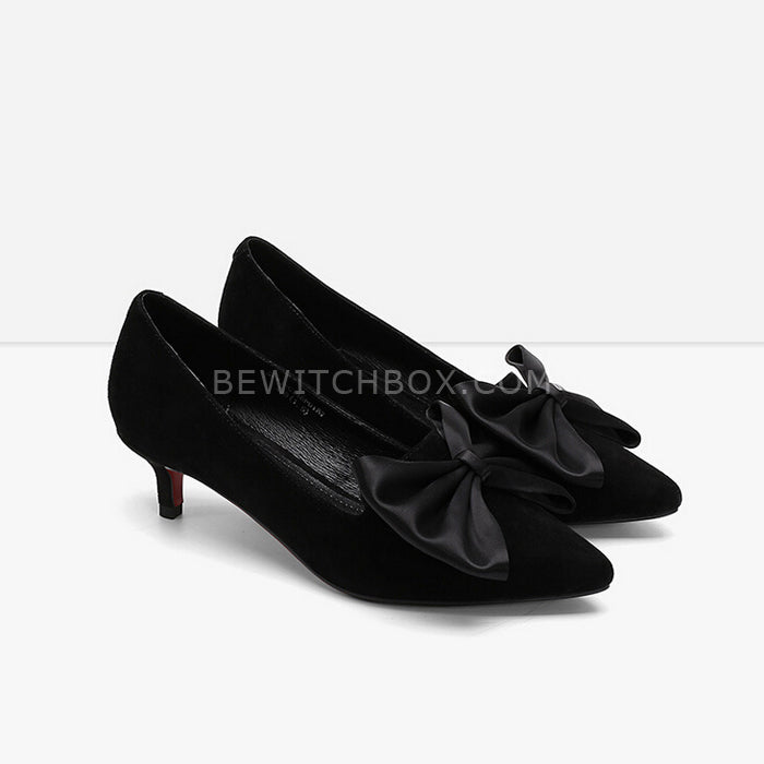 Bowknot Detail Pointed Toe Pumps Shoes
