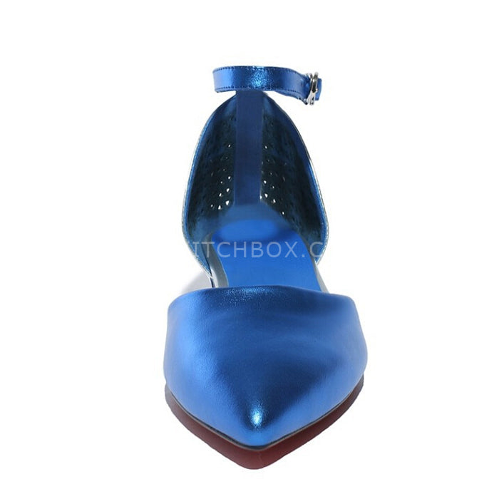 Hollow out color matching flat sandals