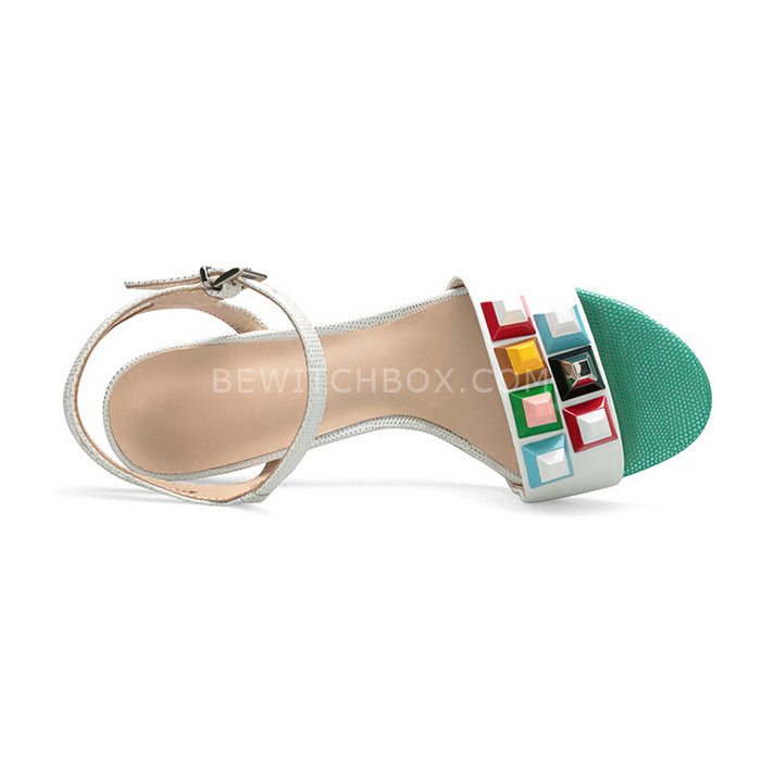 Oxfords high-heeled shoes with chunky heels