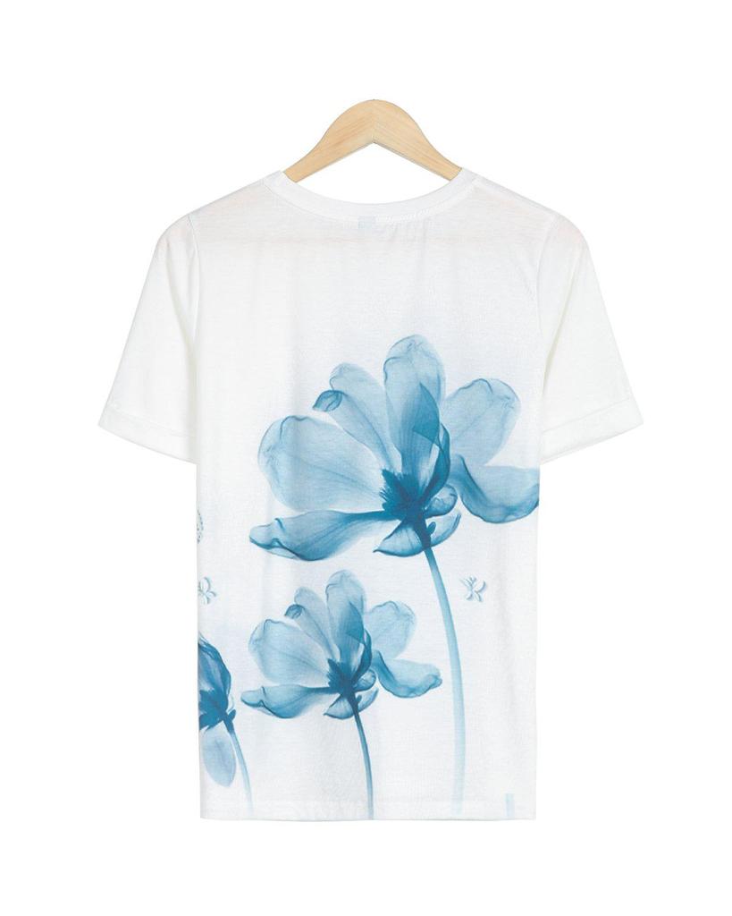 Elegant Print Short Sleeve Top