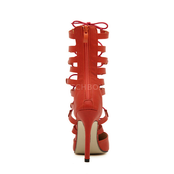 Hollow cross belt High heeled shoes