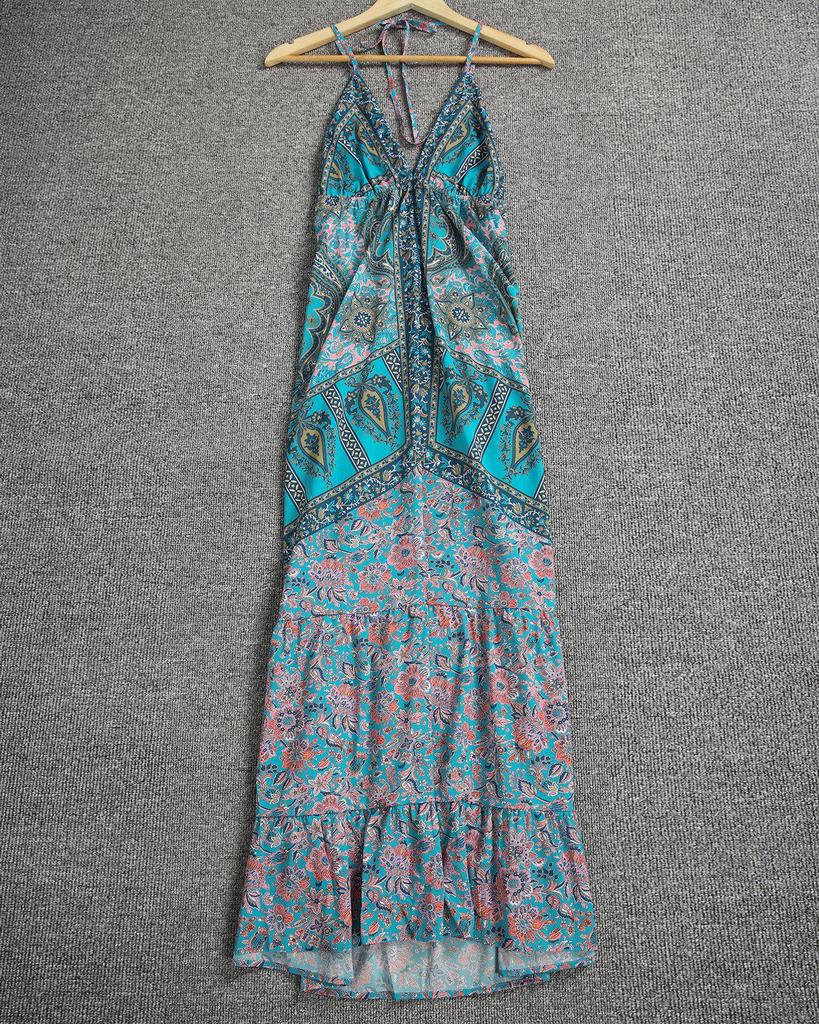 Sexy V And Strap Sleeveless Maxi Dress
