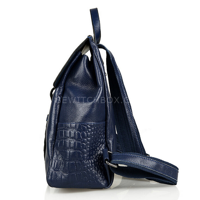 Snakeskin Faux Leather Backpack