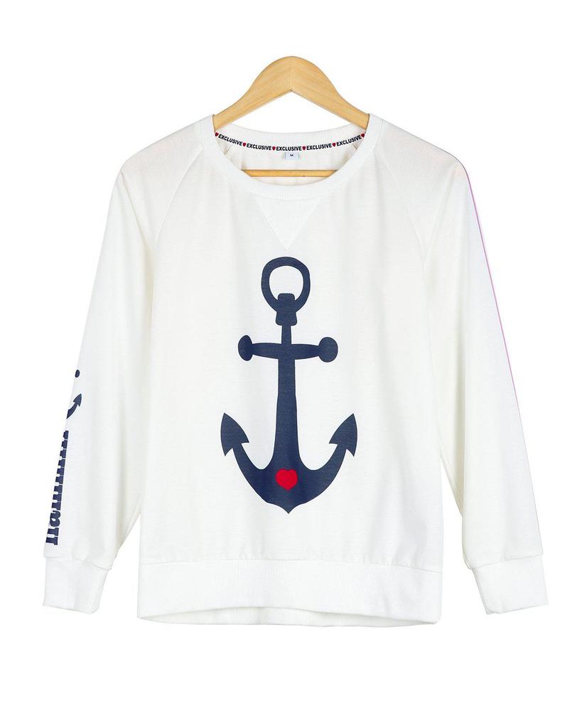 Distinctive Print Long Sleeve Sweatshirt