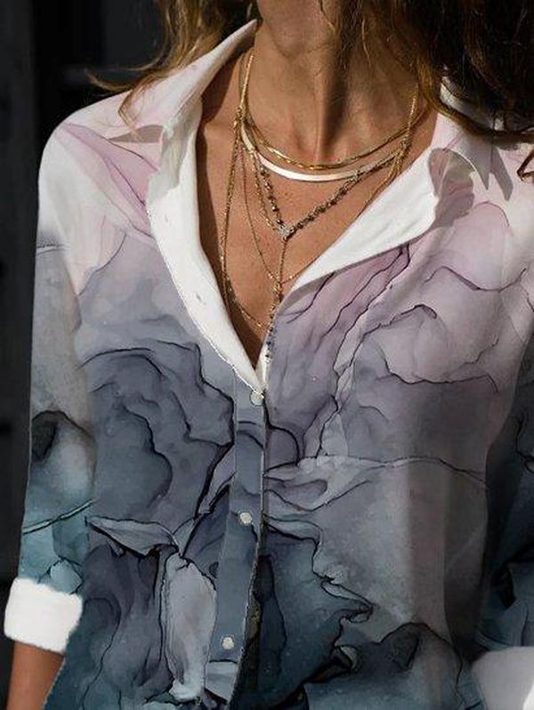 Modern Print 3/4 Sleeve Shirt