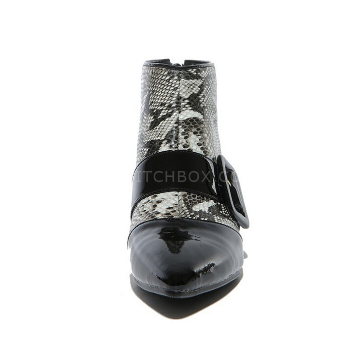 Serpentine color belt buckle Chelsea boots