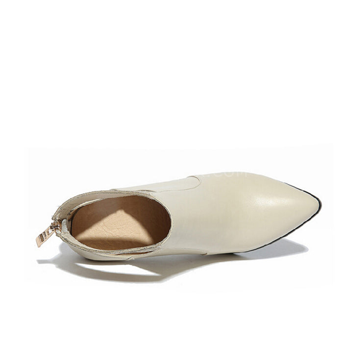 Pointed hollow out high with Martin boots