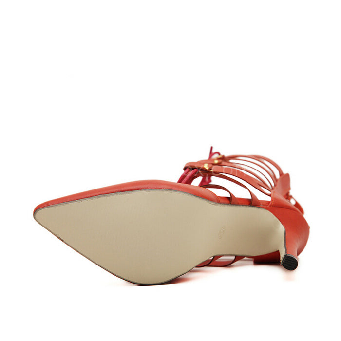Hollow cross belt High heeled shoes