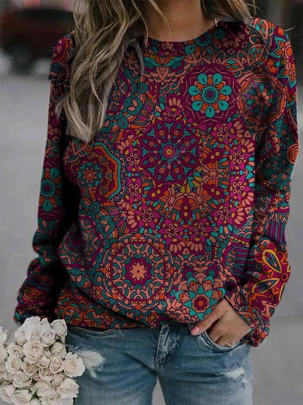 Floral Printed Round Neck Top