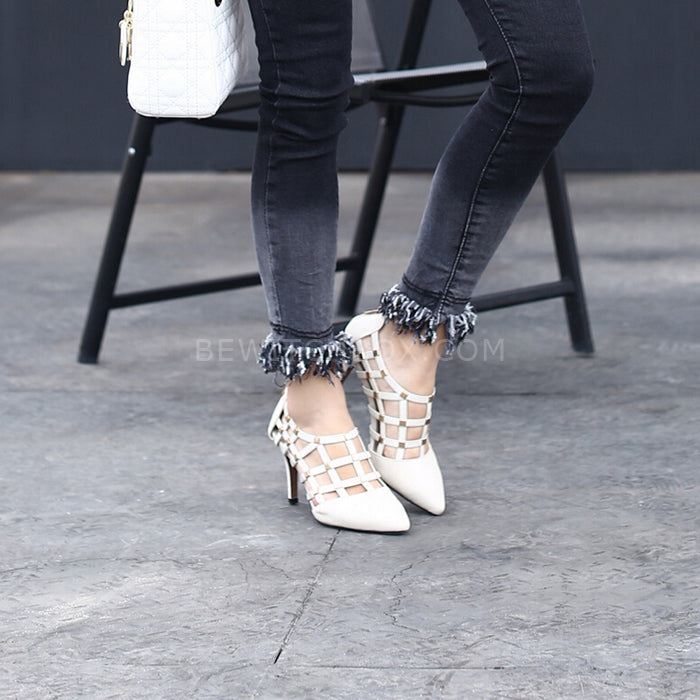 Hollow female high-heeled sandals
