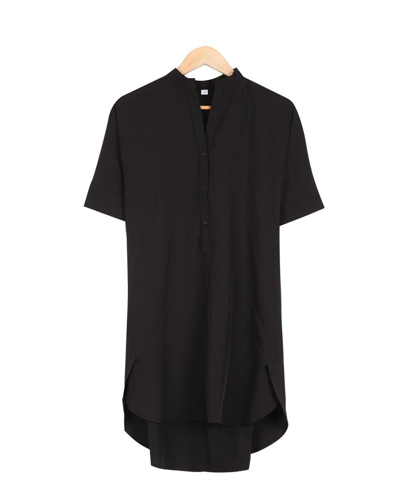 Cool V-Neck Plain Mini Dress