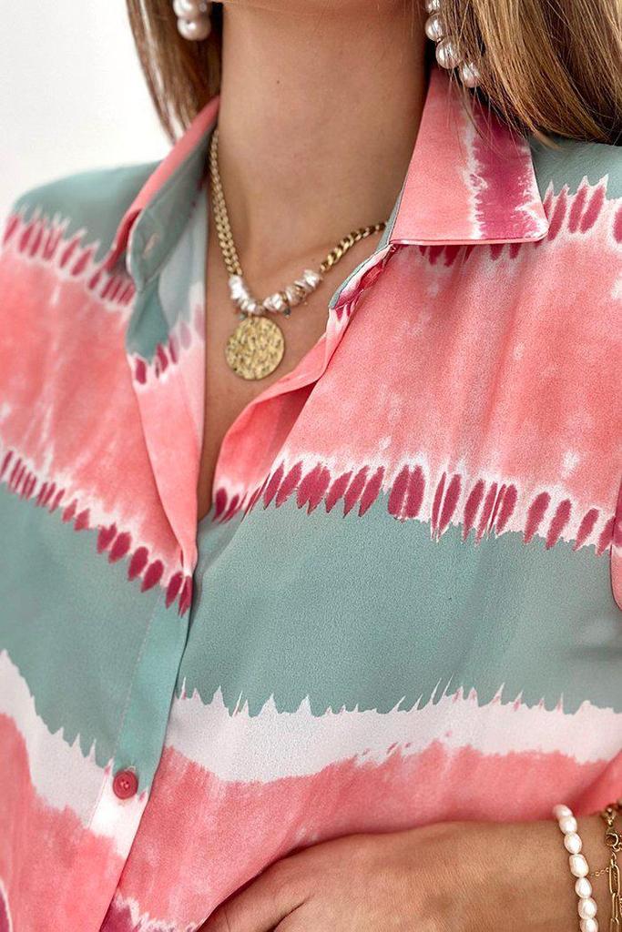 Chic Color Block Long Sleeve Shirt